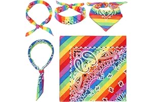 FANCYLAND Accessori di Gay Pride, Bandana arcobaleno in cotone (4 pezzi), Cerchietto quadrato, Fascia Hip hop Bandana di Gay Pride, accessori LGBT Parade/Festival