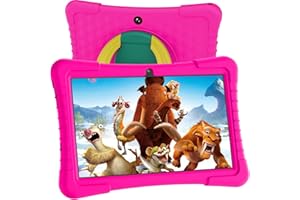 JJGJ Kinder Tablet 10 Zoll, Android 13 Tablet für Kinder, 8GB RAM 64GB ROM Kids Tablet mit 8000mAh, IPS HD Display, 5MP+8MP, WiFi, Bluetooth, Children's Tablet with Parental Control (Rosa)