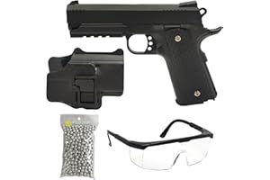 Saigo Defense Pack Airsoft Pistolet Style Hi-Capa 4.3 à Ressort (Spring) / Couleur : Noir/Matière: Métal/Puissance 0.4 Joule(s) / Livré avec Accessoires