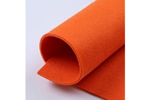 MONDO TESSUTI Fogli di Feltro SPESSORE 3MM VERO FELTRO Dimensione 50x36cm - 39 Colori Disponibili - Altissima Qualità - Ideale per Hobbistica (Arancio)