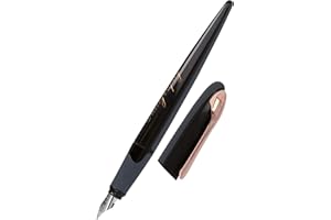 Online Penna stilografica per calligrafia Air nero oro rosa con tratto da 1,4 mm, per cartucce standard o convertitori, con cartuccia combinata blu