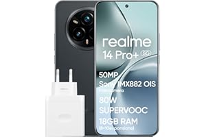 realme 14 Pro+ 5G Smartphone, 8+256GB, Kamera 50mp Sony IMX 896 OIS, Snapdragon 7s Gen 3, zakrzywiony wyświetlacz, bateria 5260mAh, Ładowanie 80W, Szary T(nie adapter)