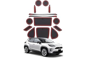 SHAOHAO Do Toyo*ta Yaris Cross SUV, wersja 14 sztuk (czerwone) wahaczy bocznych po lewej stronie, gumowe maty, konsola środkowa, maty antypoślizgowe, uchwyt na napoje, mata do przechowywania, mata antypoślizgowa