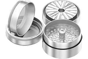 CALIFORNIA'S CHOICE Premium Toothless Grinder Hollywood Silber | Zahnlos | Aluminium in Raumfahrtqualität | 4 – teilig | Blüten (Flower) Mühle (Mill) | Inkl. Feinsieb, Pollenfach, Pollenschieber und Schutzbeutel