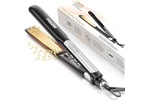 Faszin 2 in 1 Glätteisen Locken und Glätten, 20s Schnellaufheizung, Titanplatten Ionen Haarglätter für einen glatten Stil, 3D