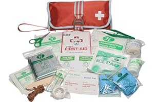 Kurgo Dog First Aid Kit, 50 Piece Pet Medical Kit, Compact & Portable, Durable Material, Paprika Red