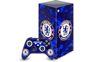 Head Case Designs sous Licence Officielle Chelsea Football Club Camouflage Mixte Logo Vinyle Autocollant De Jeu Peau Autocollant Couverture Compatible avec Xbox Series X Console and Controller Bundle