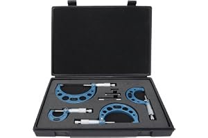 4st Mikrometeruppsättning 0-100 mm, 0,01 mm Högprecision, Metrisk för Längd, Diameter och Tjocklek, inklusive Förrådslåda