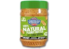 American Harvest 100% Natural Peanut Butter Creamy With Chia Seeds No Added Sugar/Sweetener Salt, 510 Gm