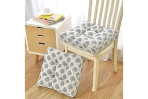 PING BU Sitzkissen, weiches Stuhlkissen, quadratisch, Gartenstuhlkissen, 2 Stück, gepolsterte Stuhlkissen für Büro, Zuhause, Esszimmer, Terrasse, bunt (L, 45 x 45 x 10 cm)