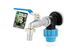 BFG Robinet de Jardin, Kit de Tuyau d'Eau, Entrée 1/2" BSP x Sortie 3/4" BSP, Coude Femelle MDPE 20mm x 1/2" BSP, Accessoires pour Tuyau d'Arrosage, Raccord pour Tuyau d'Arrosage