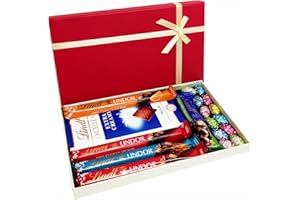 OFFER SHOP Lindt Lindor Chocolate Gift Hamper- Lindt Chocolates in Red Box | Perfect Chocolate Gift with Full Sized Bars | Lindt Assorted Chocolates