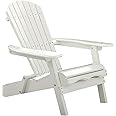 Merry Garden Foldable Wooden Adirondack Chair, Outdoor, Garden, Lawn, Deck Chair, White