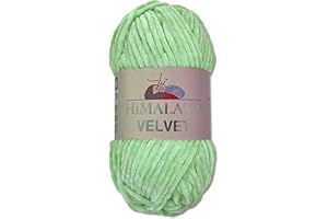Wohnkult Himalaya 100 g Velvet Dolphin Wool, 40 Colours to Choose From, Chenille Knitting Yarn, Fluffy Yarn, Shiny Accessory, Clothing, Blankets (90007, Mint)
