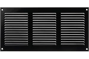 LIRAST 300 x 150 mm, metalowa, czarna, kratka wentylacyjna z ochroną przed owadami – kratka wentylacyjna