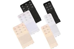 kurkip 6 Pièces Extension de Soutien Gorge, Rallonge Soutien Gorge 3 Rangs 2 Crochets 3 Crochets, Gorge D'extension de Soutien, Doux Confort Élastique, Convient aux Femmes