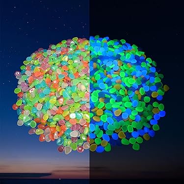 100 Pietre Luminose Per Giardino E Acquario - Ciottoli Di Resina, Colorati, Assorbono Luce E Brillano Al Buio - Foto 2