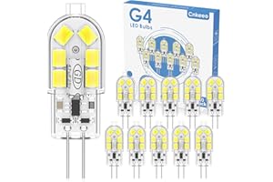 Cnkeeo Bombilla G4 LED, 2W Equivalente a 20W Halógeno G4 LED, Blanco Frío 6000K 200LM Protección Ocular Brillante, No Regulable, Bombillas de Ahorro de Energía AC/DC 12V, 10 Piezas