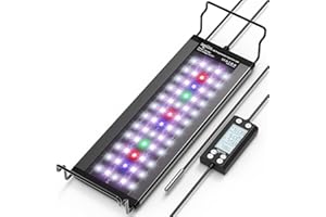 SEAOURA Programmable LED Aquarium Light with LCD Monitor, 24/7 Cycle Fish Tank Lights for Plants, Temperature Alarm, Memory Function, WRBG DIY Color, IP68 Waterproof, for Planted Tank(30-45cm)