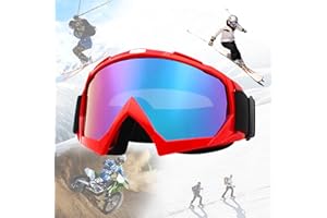 ADLUH Lunettes de ski, de motocross, de cross, de ski, de ski, protection UV, anti-buée, lunettes de snowboard, lunettes de snowboard, lunettes de cross avec effet miroir, pour porteurs de lunettes,