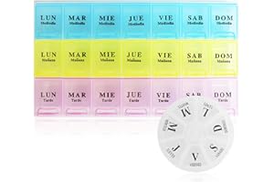 PEKA PEKÍTA Pastillero Semanal 3 Tomas en Español y Pastillero Semanal Pequeño de Viaje – Pastilleros Semanales 3 Tomas