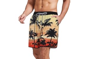 Century Star Szorty męskie kąpielówki, szybkoschnące, z podszewką z siatki, kieszenie, spodnie plażowe z regulowanym ściągaczem, ochrona przed promieniowaniem UV