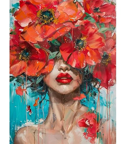 RICUVED Mucca Fiori Set di Pittura con i Numeri per Adulti e