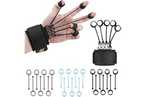 JIGSPSYZH Fingertrainer Handtrainer Fingertrainer mit Drei Kräften 20kg, 40kg, 60kg Trainer Finger 21 Trainingsringe, Hochelastisches Silikon, Alu-Befestigungsrahmen Blau