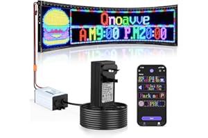 QNOAVVE Double Row Programmable LED Sign, 31"x8" Flexible Huge Bright Advertising Led Display, 24V/2A Digital Scrolling Light Sign Custom Text Message Pattern for Store Bar Hotel