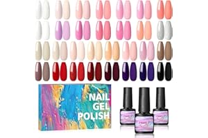 COSCELIA 30 Couleurs Gel Vernis à Ongles Set Populaire Couleur Soak off Gel Polish DIY Manucure Convient à toutes les occasions Kit de vernis à ongles