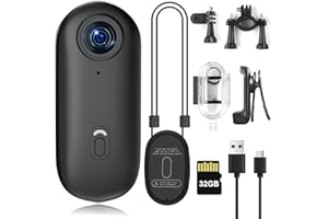 YMBZY FHD 1080P Thumb Action Camera,POV Cameras Wearable Small Body Camera,Portable Vlogging Hands-Free POV Recording Sport Action Video Cam, Helmet Cam for Pet Walking,Cycling, Motorcycle(32GB,Black)