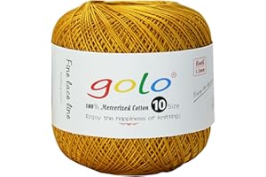 golo Crochet Thread Size 10 Yarn for Hand Knitting Crochet Yarn (Glod-603)