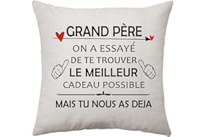 Aconesong Cadeau Grand Pere Cadeau Papi Papy Cadeau Personnalisé Housse de Coussin Homme Original Idee Cadeau Fête des Pères Grand Parents Cadeau Anniversaire Cadeau Noël Retraite (Grand père)