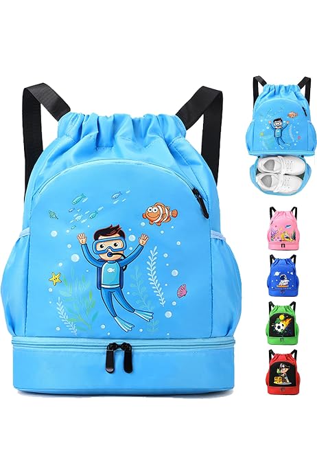 Sac à Dos à Cordon WAWSAM Pour Enfants - 34x45 Cm Étanche Plage Sport École