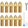 ELEGOO 10pcs Multi Size Nozzles for Neptune 4 and Neptune 4 Pro 3D Printer, Brass Hotend Nozzles 0.2/0.4/0.6/0.8mm with Cleaning Kits