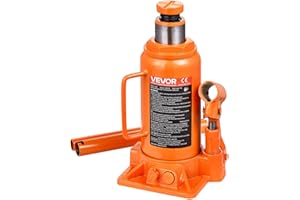 VEVOR Cric Bouteille Hydraulique avec Grande Capacité de 12 T, Cric de Levage pour Voiture Plage 20,5-40 cm, Construction Solide, pour Entretien Réparation Automobile SUV, Atelier Garage, Orange