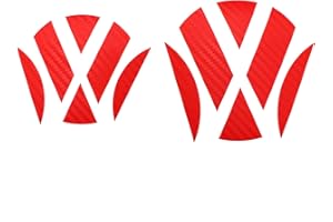 FINEST FOLIA Finest-Filters Emblem Corners Folia Carbon Red Front + Rear VW Golf VII GTI GTD R Turbo Logo