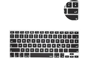 MiNGFi Deutsche QWERTZ Silikon Tastatur Schutz Abdeckung für MacBook Pro/Air (2008-2015) Modell A1278 A1286 A1369 A1398 A1425 A1466 A1502 US/ANSI Tastaturlayout - Schwarz