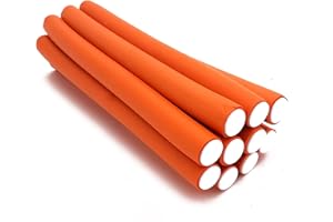 LA ROSA NIKO Lot de 10 tiges flexibles courtes de 16 mm – Rouleaux flexibles en mousse – Bigoudis légers flexibles pour boucles et vagues – Outil de coiffure pour salon de coiffure – Couleur orange (16 mm)