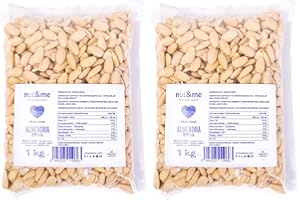 Almendra cruda sin piel 2 kg nut&me | Almendras crudas peladas | Sin aditivos ni conservantes | Fuentes de proteínas | Sin sal| Pack 2 x 1 kg