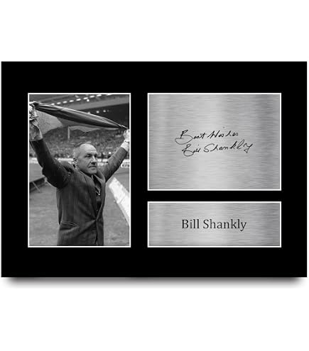 HWC Trading FR A4 Bob Paisley Liverpool Regali Stampati Autografo Firmato Foto Per Gli Appassionati Di Calcio E Sostenitori - A4 Framed