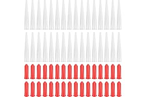MAUUUBA 32 Set Embouts de Cartouche en Silicone, Buses de Calfeutrage, Applicateur Buse de Cartouche de Mastic de Rechange en Silicone, Outil d'Étanchéité avec Bouchons Rouges pour Scellage à Calfeutrer