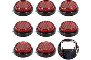 Giantree 8 Pcs Motorcycle Reflector, Number Plate Reflector Motorbike, 20mm Small Round Rear Red Reflectors Stick, Stick-on Safety Reflectors for Motorcycle Bicycle Trailers Gate Posts