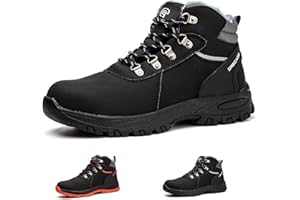 Gainsera Safety Boots Men Women Lightweight Work Boots with Steel Toe Cap Breathable Safety Shoes Trainers Puncture Proof Comfy Work Shoes