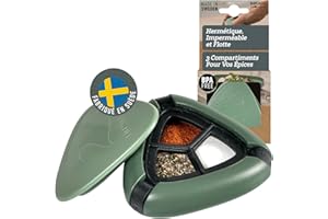 Light My Fire Salière et Poivrière de Camping - Salière et Poivrière de Voyage - - Récipient à Épices de Voyage Portable pour Pique-Nique, sans BPA, SandyGreen