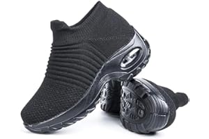 Hitmars Zapatillas Deportivas de Mujer Zapatos Running Fitness Gym Outdoor Sneaker Casual Mesh Transpirable Comodas Rojas Calzado Azul Negro Azul Rosa Caqui Blanca Talla 35-44