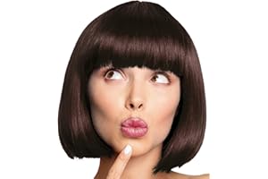 BALINCO Peruka Bob Wig Cabaret Pageboy Charleston Peruki na karnawa/przebieranki i imprezy tematyczne - 13 KOLORÓW (brzowy)