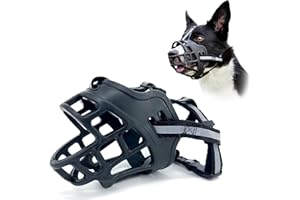 OKDANCE Dog Muzzles for Large Dogs, Dog Muzzles for Medium Dogs, Adjustable Breathable Muzzle for Pet with Reflective Strip to Prevent Biting Barking Chewing (Large)