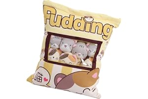 TOOLO Tebinzi Mignon Snack Oreiller Animaux en Peluche, Jouets Pudding Décoratif Amovible Poupées Creative Jouet Cadeaux, Oreiller Collation Déco À La Maison