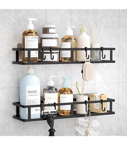 Lesulety Duschablage Ohne Bohren - 60CM Duschregal Mit Saugnapf